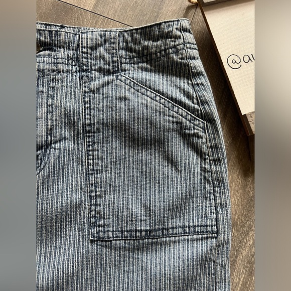 Vintage Y2K Route 66 Pin Stripe Jean Mini Skirt. Size 8 - Picture 3 of 7